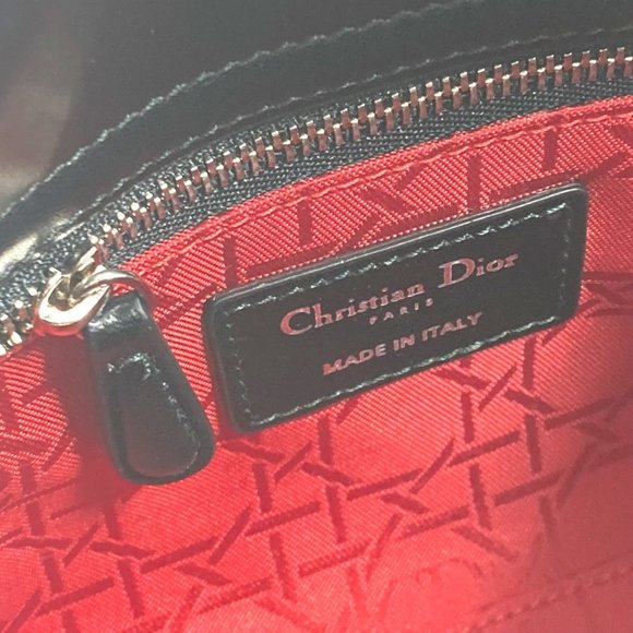 Christian Dior Dior Lady Cannage Shoulder Bag Leather Women's Black - Picture 11 of 13